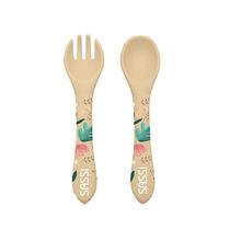 Kit tenedor y cuchara de silicona Gnawy el perezoso SJ-SI0887 Sassi Junior 1