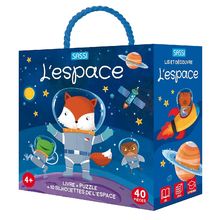 Libro y puzle El Espacio SJ-310049 Sassi Junior 1