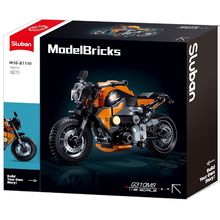 Model Bricks - Motocicleta naranja SL-M38-B1130 Sluban 1