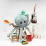 Peluche Filou pulpo verde menta Ptipotos DE74102 Les Déglingos 3
