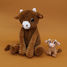 Mamá vaca de peluche y su bebé marrón DE76050 Les Déglingos 3