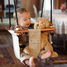 Columpio de madera y tela para bebés Beige SS-SL-B-EUR Solvej Swings 3