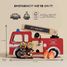 Camión de bomberos de madera roja TV427 Le Toy Van 5