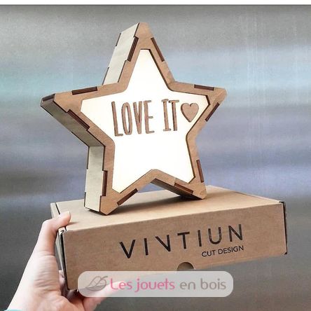 Estrella luminosa personalizable de madera VINTIUN1 Vintiun 2