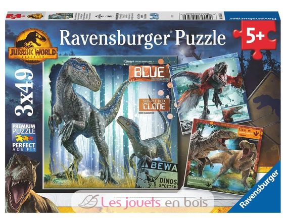 Puzzle T-Rex Jurassic World 3x49 uds RAV056569 Ravensburger 1