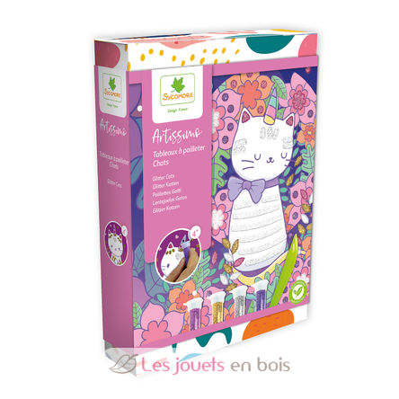 10 dibujos de gatos con purpurina SYCREA037 Sycomore 1