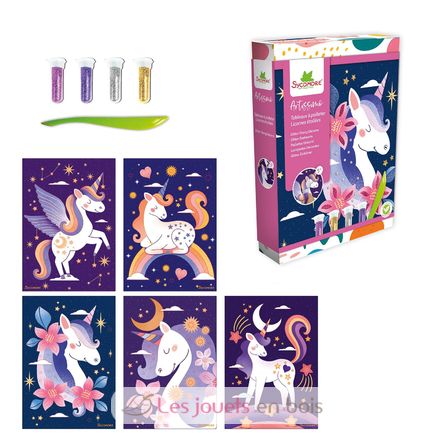 10 dibujos de unicornios con purpurina SYCREA045 Sycomore 2