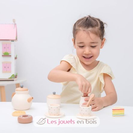 Juego de té de madera de 14 piezas NCT10619 New Classic Toys 4