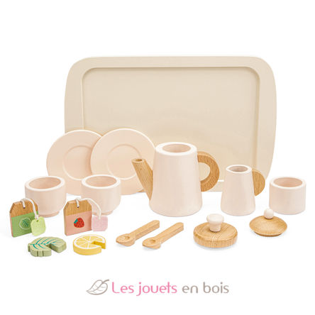 Juego de té de madera con bandeja NCT10623 New Classic Toys 5