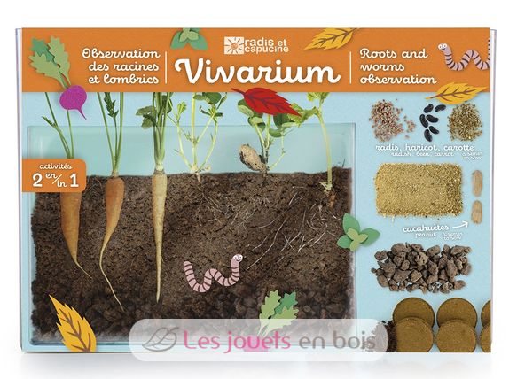 Observación en el vivero de raíces y gusanos RC-011038 Radis et Capucine 1