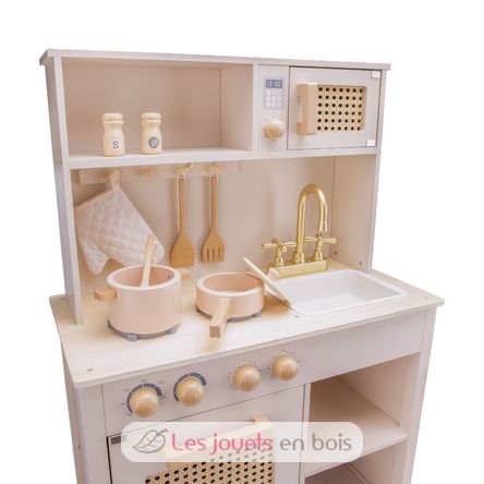 Cocina de madera y ratán rosa NCT11046 New Classic Toys 3