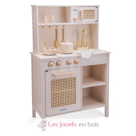 Cocina de madera y ratán rosa NCT11046 New Classic Toys 7