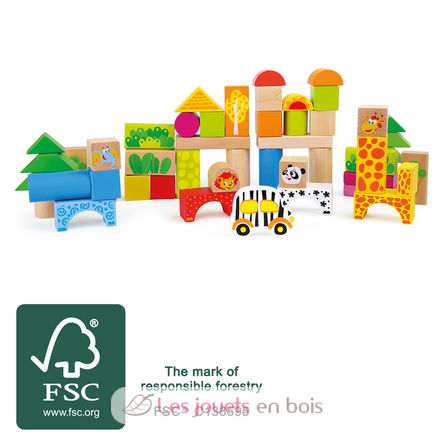 Juego de construcción de madera Zoo LE11054 Small foot company 4