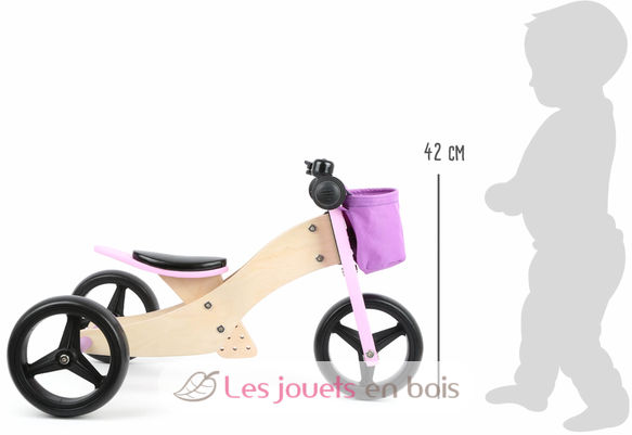 Triciclo sin pedales 2 en 1 rosa de 64 x 38 x 36 cm LE11612 Small foot company 4