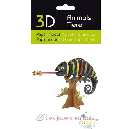 Modelo 3D de papel camaleón colorido FR-11738 Fridolin 2