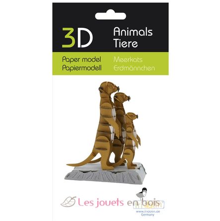 Modelo 3D de papel suricatas FRI-11757 Fridolin 2