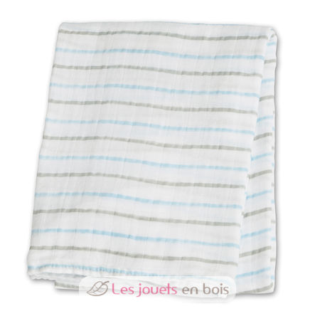 Pañal de muselina - Rayures bleues LLJ-121-000-022 Lulujo 1