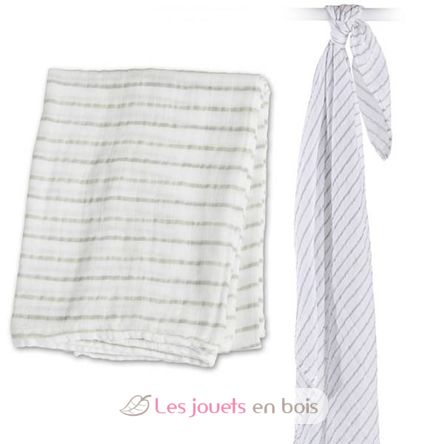 Pañales de muselina - Rayures grises LLJ-121-000-023 Lulujo 3