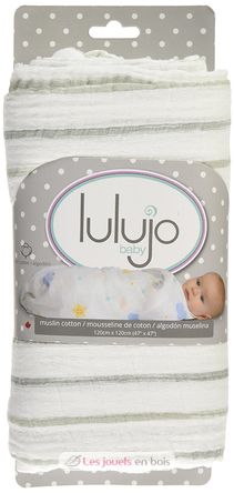 Pañales de muselina - Rayures grises LLJ-121-000-023 Lulujo 5