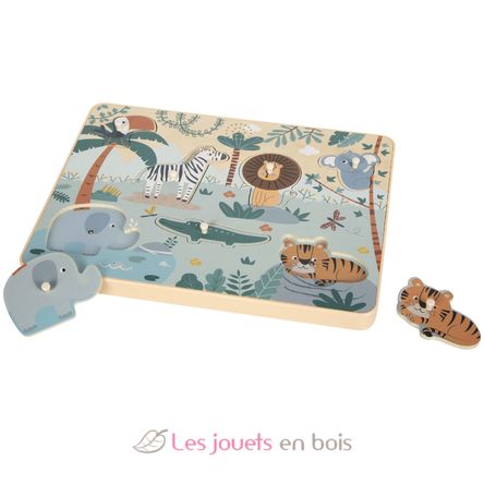 Puzzle de sonidos de animales Safari LE12755 Small Foot company 2