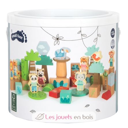 Bloques de construcción de madera Jungle Friends LE12768 Small Foot company 5