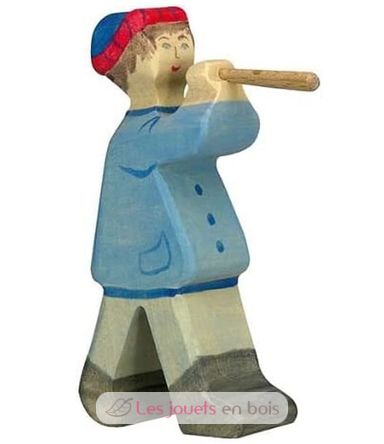 Figura Belén Navideño - Pastor con flauta 2 HZ80304 Holztiger 1