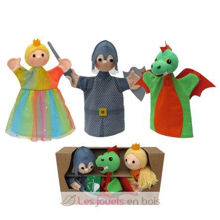 Juego de 3 marionetas de dragón MU-22782F Mú 3