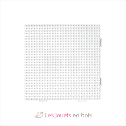 Conjunto plato cuadrado cuentas plastico blanco Midi HAMA-234 Hama 1