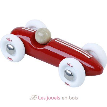 Coche Gran Prix vintage de madera rojo V2342R Vilac 3