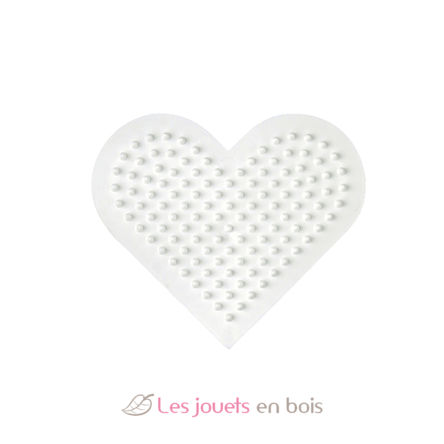 Placa corazón pequeño con cuentas de plástico Midi blancas HAMA-236 Hama 1