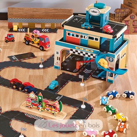 Juego de 4 coches de madera City V2370 Vilac 5