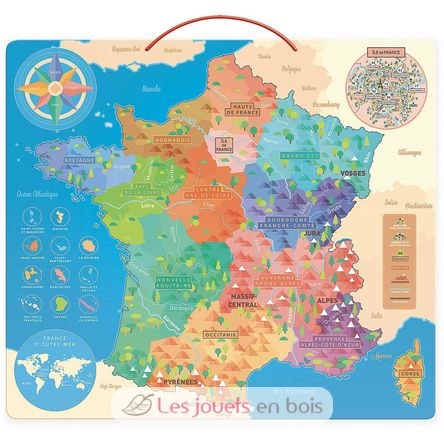 Mapa educativo magnético de Francia V2589 Vilac 2