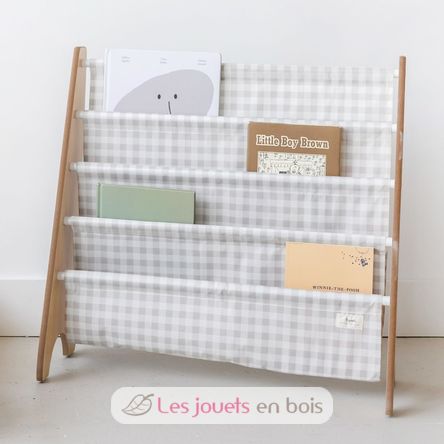 Estantería en tela reciclada con cuadros beige EFK-107-016-017 3 Sprouts 7