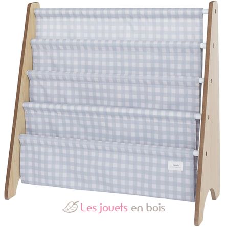 Estantería en tela reciclada con cuadros azules EFK-107-016-018 3 Sprouts 1