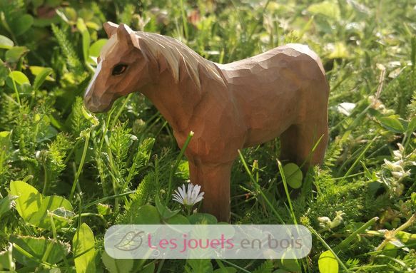 Figura caballo marrón en madera WU-40603 Wudimals 2