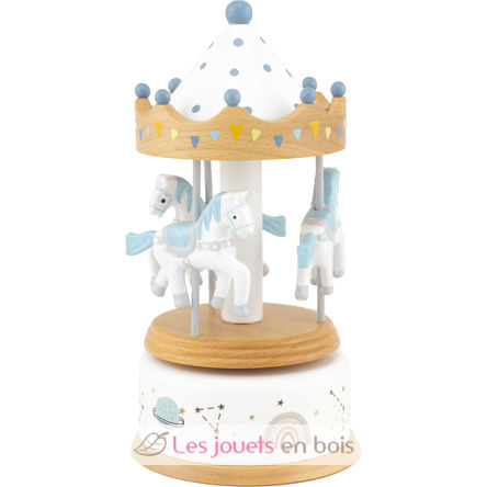 Pequeño Carillon Giostra dei cavalli blanco azul UL4129 Ulysse 5