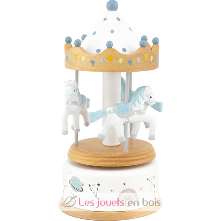Pequeño Carillon Giostra dei cavalli blanco azul UL4129 Ulysse 4