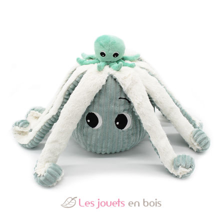 Peluche Filou pulpo verde menta Ptipotos DE74102 Les Déglingos 4
