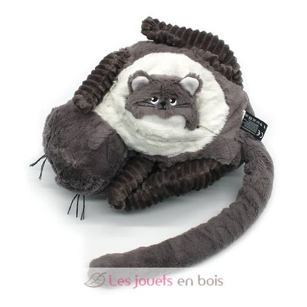 Mamá gata de peluche y su bebé gris DE74801 Les Déglingos 6