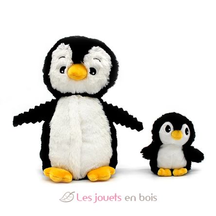 Mamá pingüino de peluche y su bebé negro DE75200 Les Déglingos 1