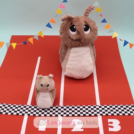 Mamá caracol de peluche y su bebé marrón DE75302 Les Déglingos 4