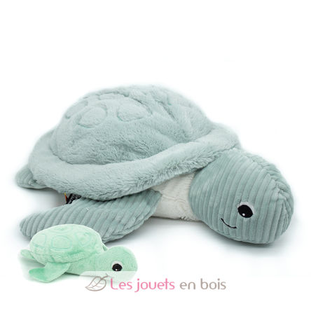 Peluche gigante tortuga mamá bebé menta DE73602 Les Déglingos 1