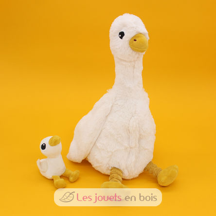 Mamá ganso de peluche y su bebé blanco DE76000 Les Déglingos 3