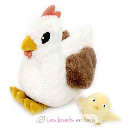 Mamá gallina de peluche y su bebé DE76010 Les Déglingos 1