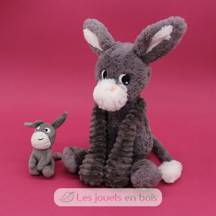 Mamá burro de peluche y su bebé gris DE76030 Les Déglingos 8