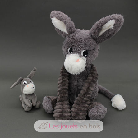 Mamá burro de peluche y su bebé gris DE76030 Les Déglingos 9