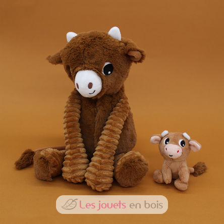 Mamá vaca de peluche y su bebé marrón DE76050 Les Déglingos 3