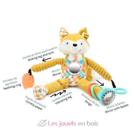 Peluche de actividad de viaje Cyranos el zorro DE42136 Les Déglingos 3