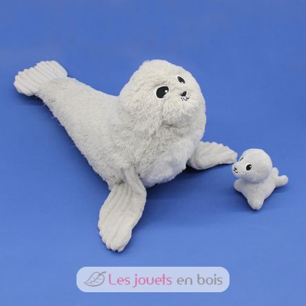 Mamá león marino de peluche y su bebé DE76100 Les Déglingos 4