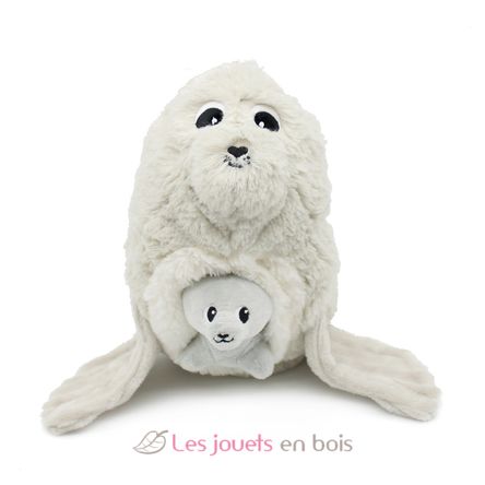 Mamá león marino de peluche y su bebé DE76100 Les Déglingos 3